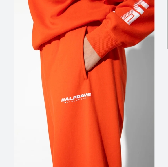 Halfdays Pants - Halfdays Ski Club Orange Sweatpants Sweats
